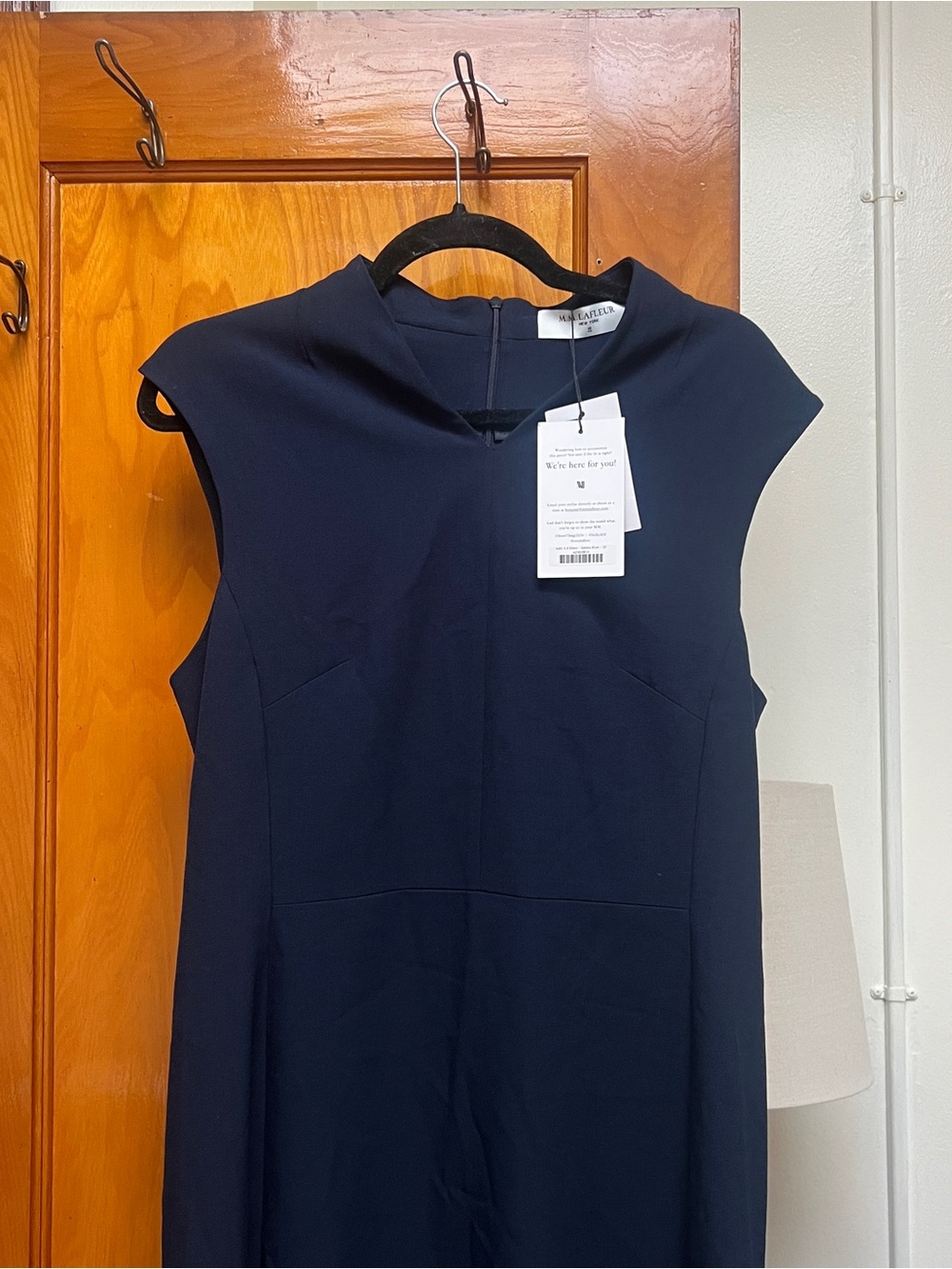 MM.LaFleur Navy Cap-Sleeve Midi Dress - Picture 2 of 6